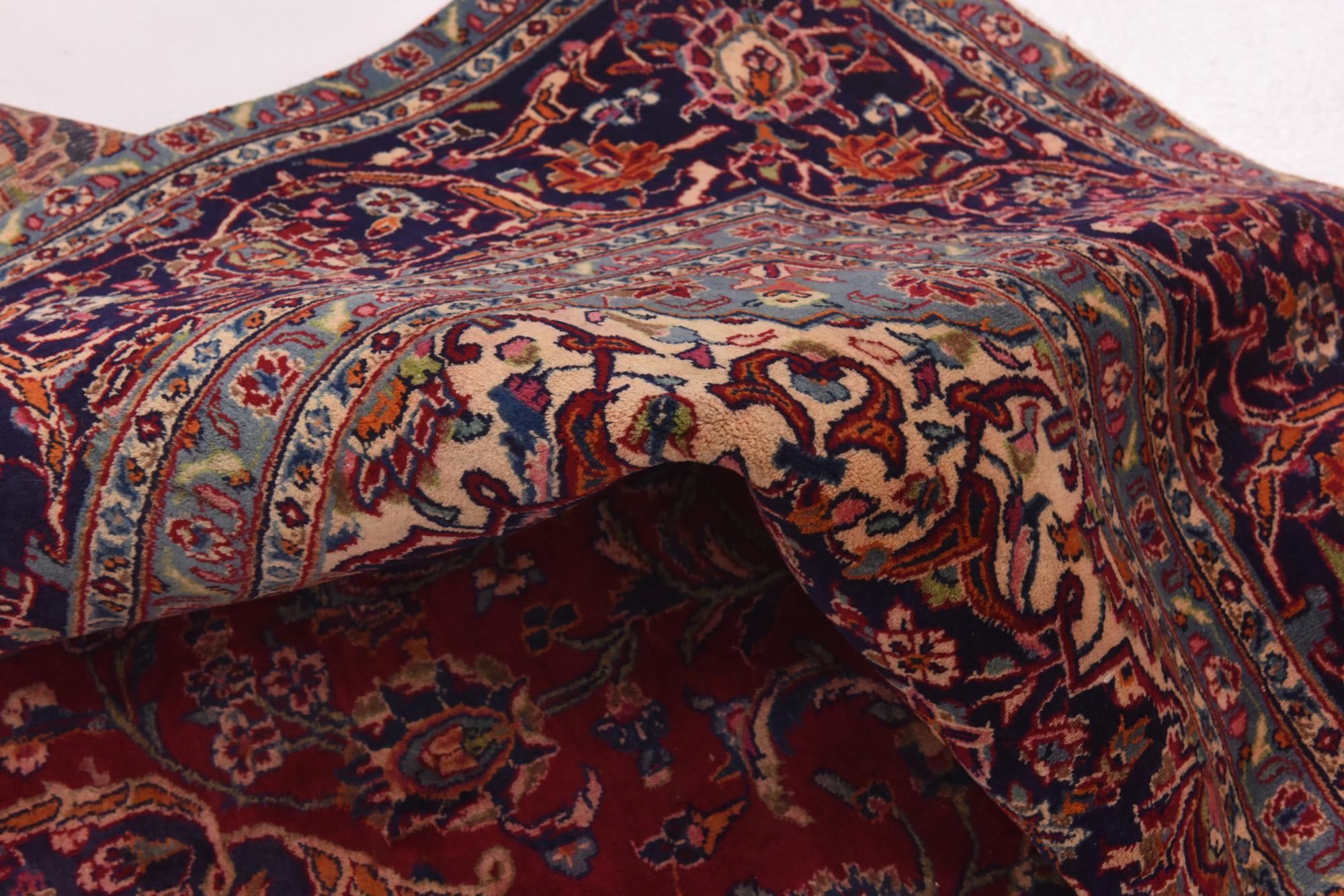 9' 6 x 12' 6 Hand Knotted Mashad Persian Wool Rug