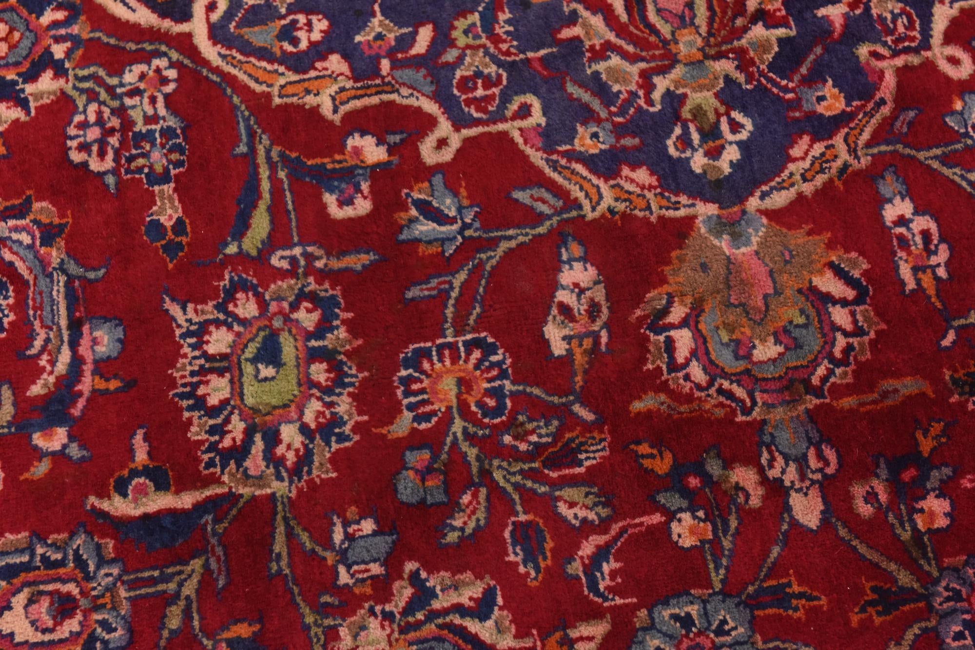 9' 6 x 12' 6 Hand Knotted Mashad Persian Wool Rug