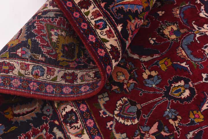 9' 9 x 13' Hand Knotted Mashad Persian Wool Rug