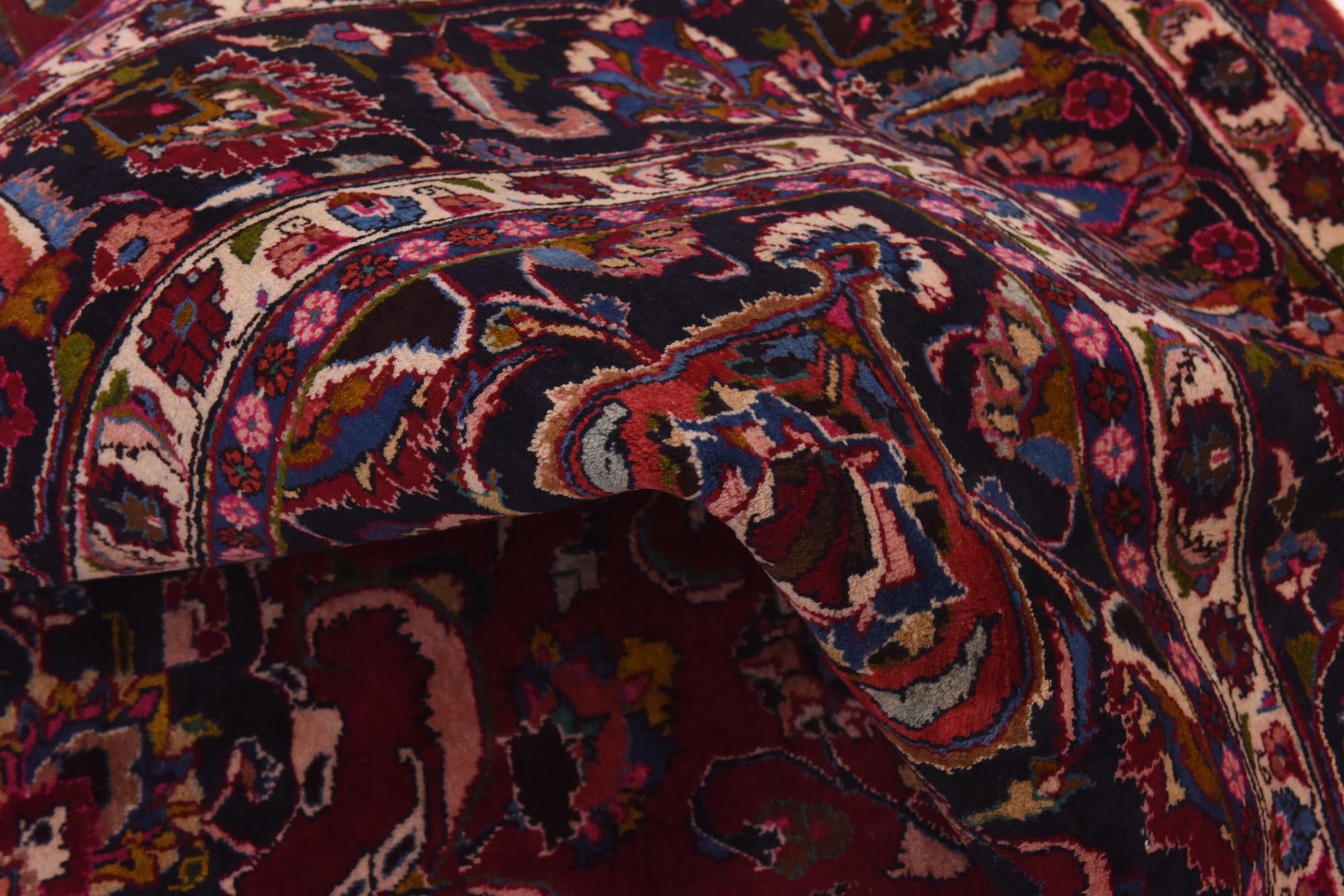 9' 9 x 13' Hand Knotted Mashad Persian Wool Rug