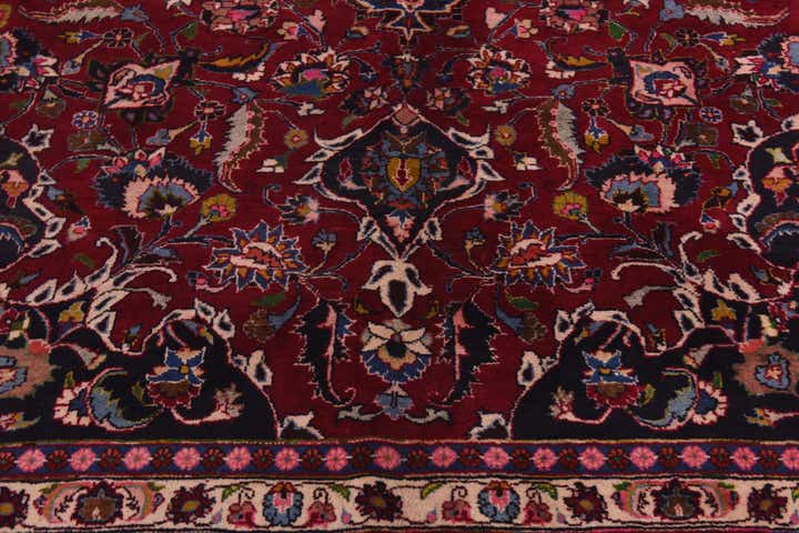 9' 9 x 13' Hand Knotted Mashad Persian Wool Rug