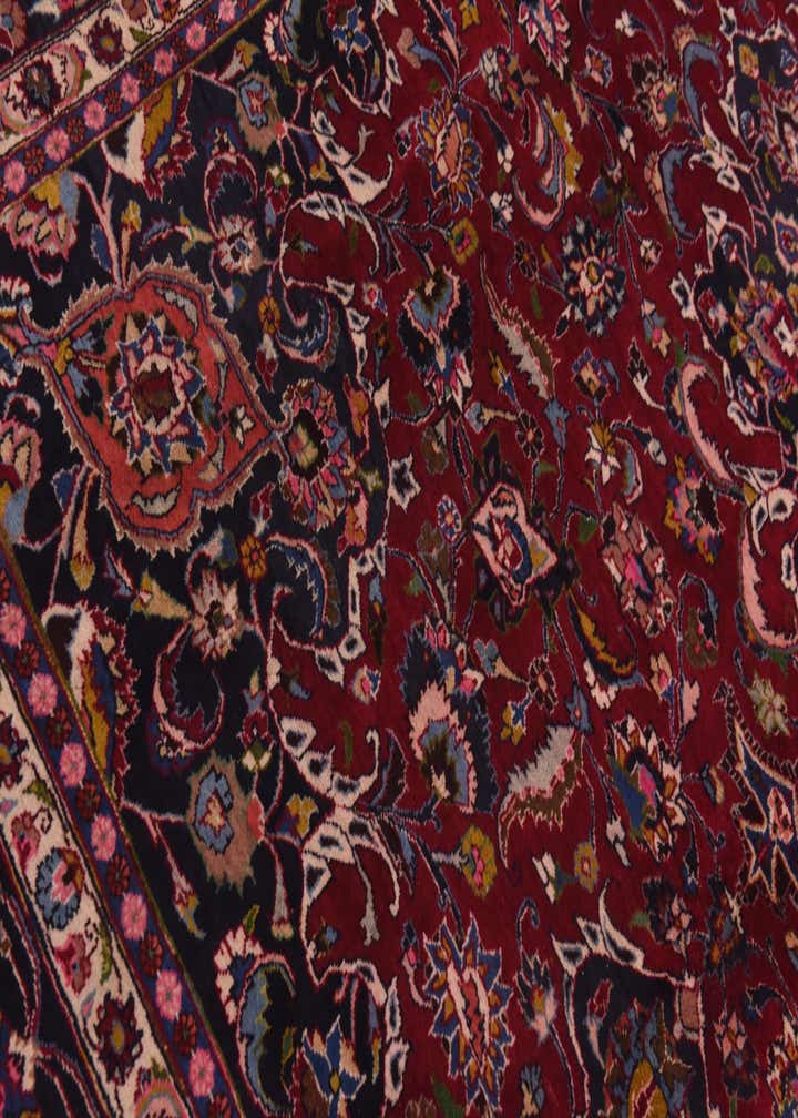 9' 9 x 13' Hand Knotted Mashad Persian Wool Rug