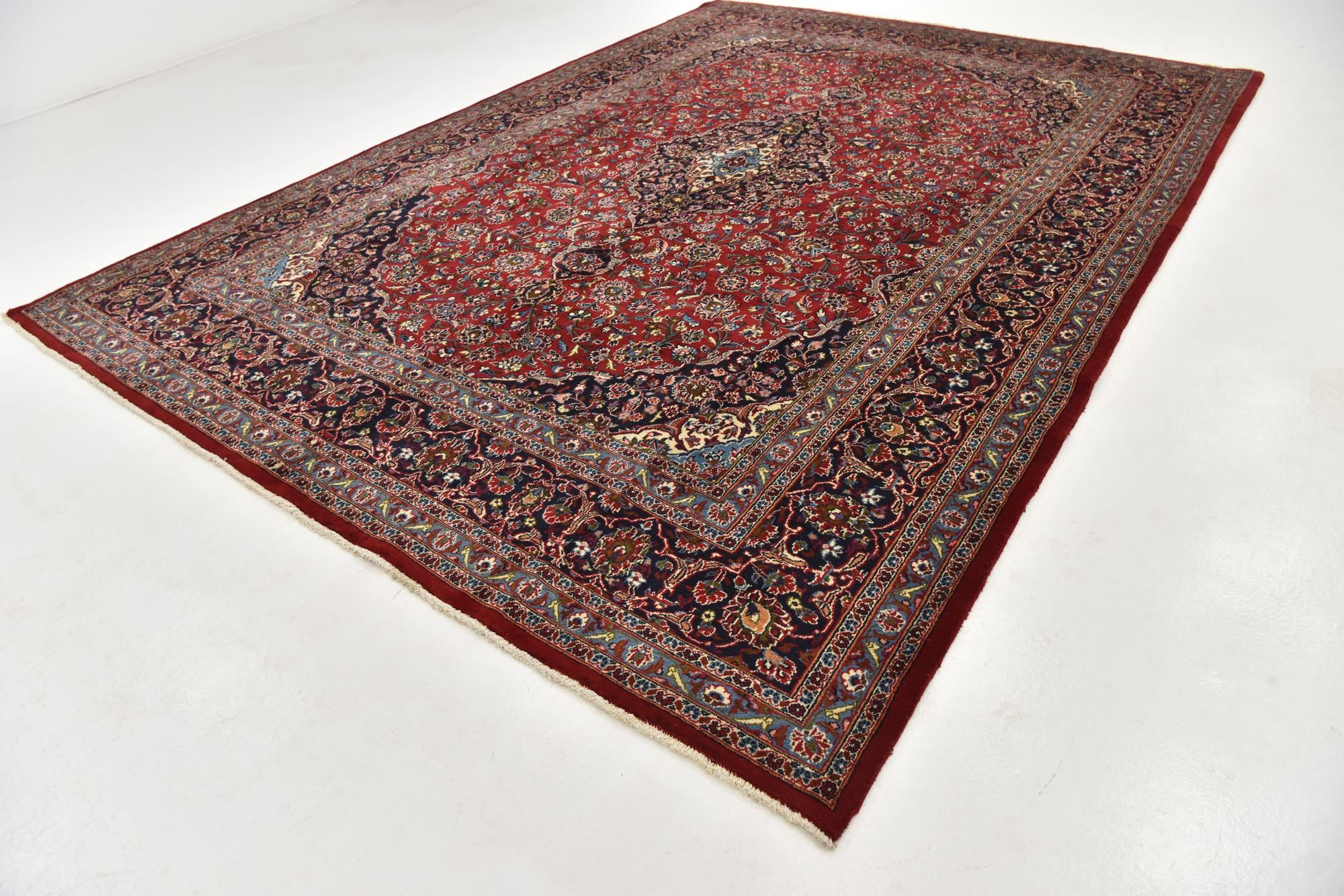 9' 8 x 13' 8 Hand Knotted Mashad Persian Wool Rug