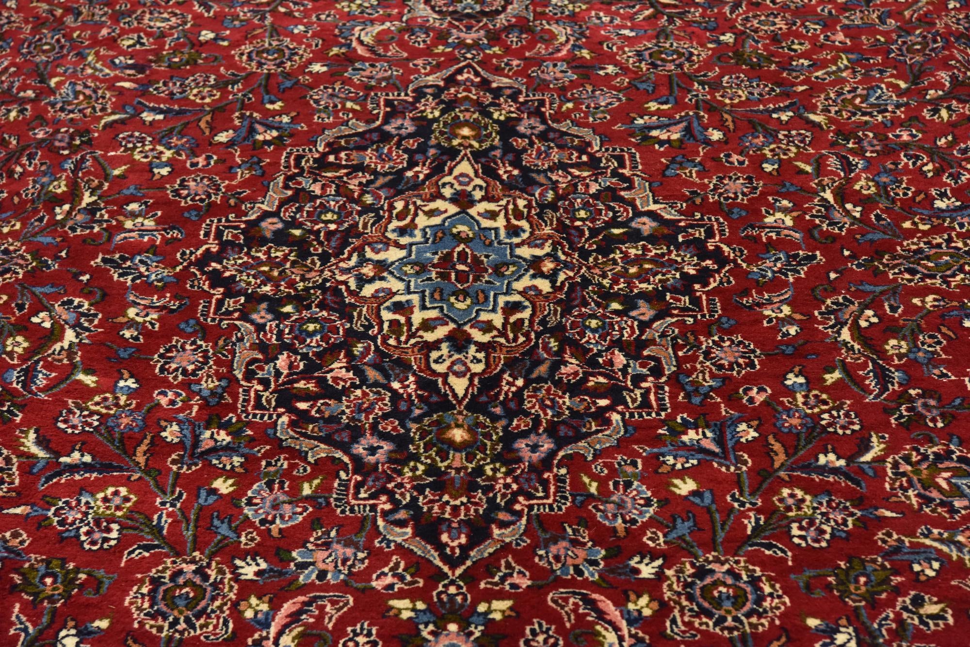 9' 8 x 13' 8 Hand Knotted Mashad Persian Wool Rug