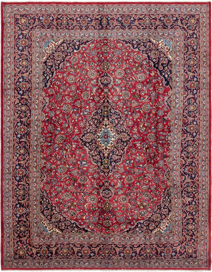 Detail image of 9' 8 x 13' 8 Hand Knotted Mashad Persian Wool Rug