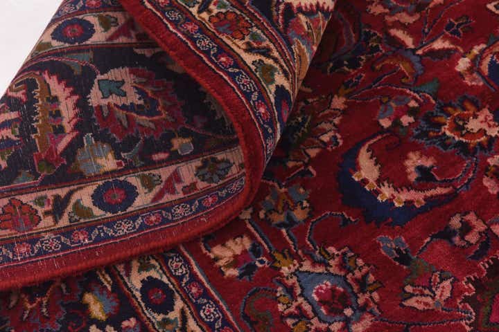 9' 8 x 13' Hand Knotted Mashad Persian Wool Rug