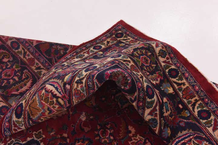 9' 8 x 13' Hand Knotted Mashad Persian Wool Rug