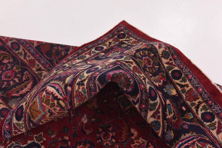 Detail image of 9' 8 x 13' Hand Knotted Mashad Persian Wool Rug