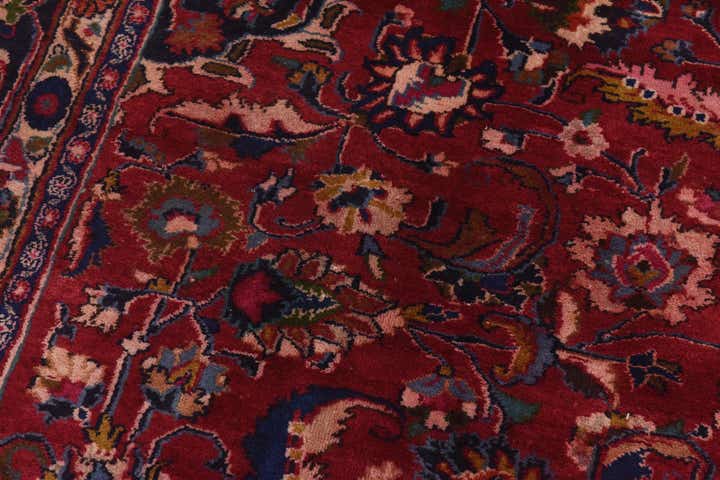 9' 8 x 13' Hand Knotted Mashad Persian Wool Rug