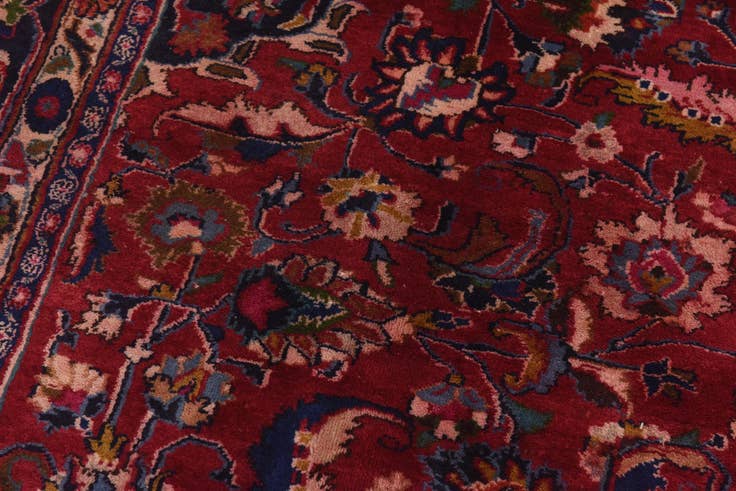 Detail image of 9' 8 x 13' Hand Knotted Mashad Persian Wool Rug