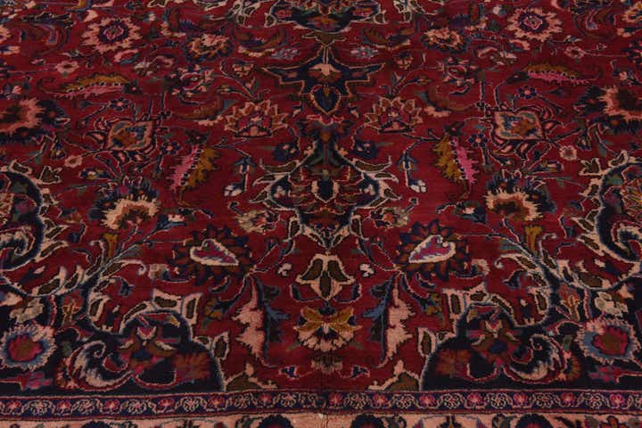 9' 8 x 13' Hand Knotted Mashad Persian Wool Rug