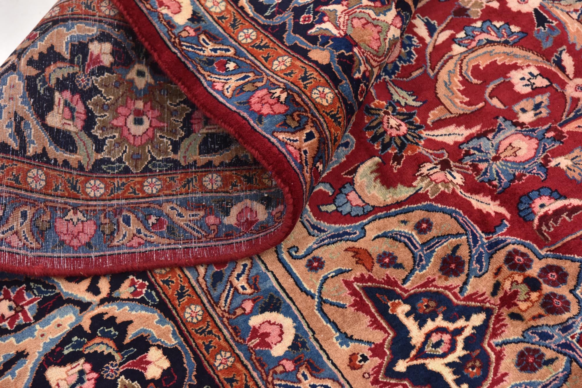9' 7 x 13' Hand Knotted Mashad Persian Wool Rug
