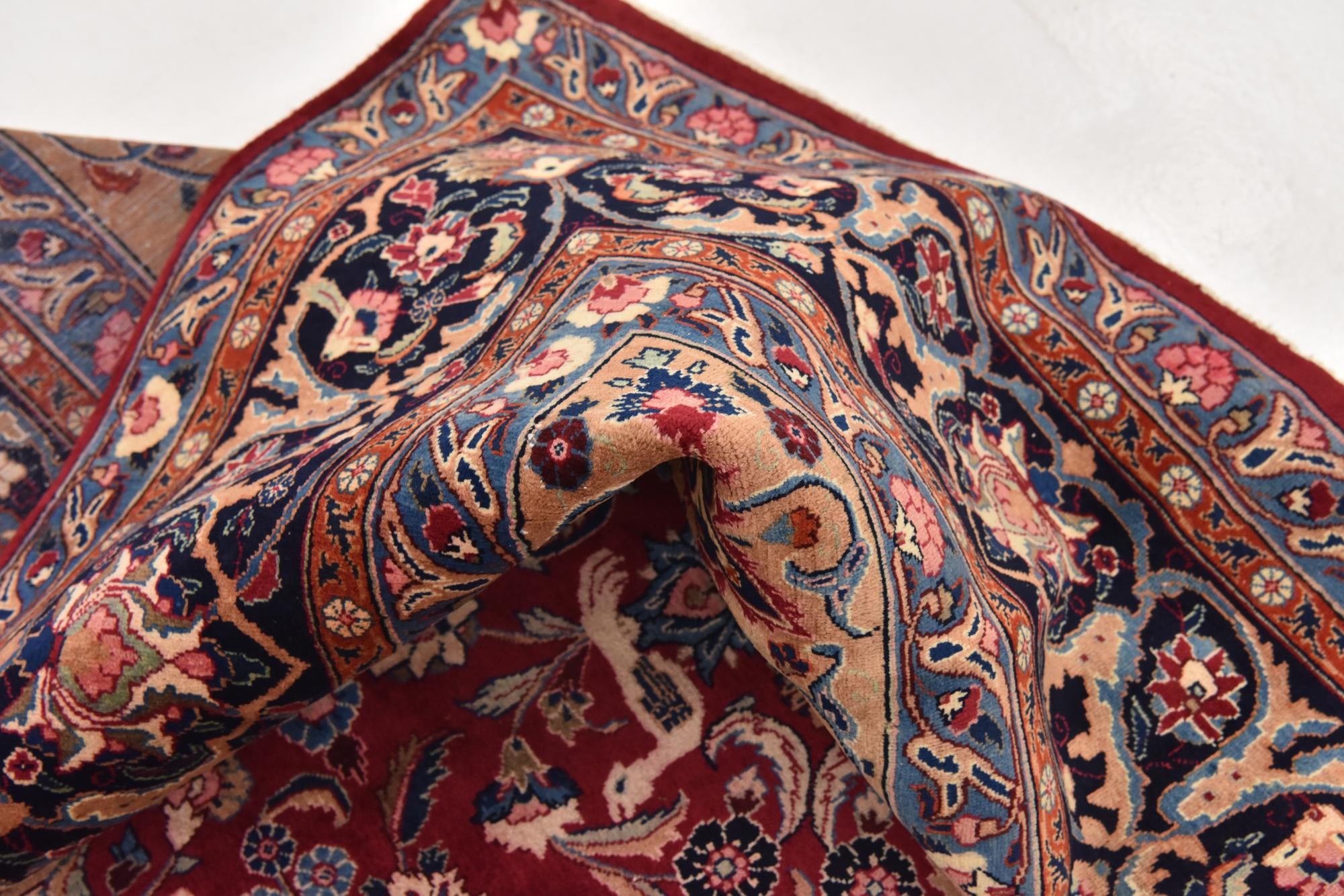 9' 7 x 13' Hand Knotted Mashad Persian Wool Rug