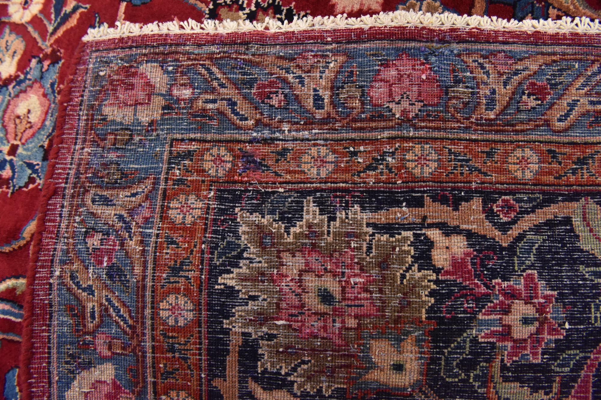9' 7 x 13' Hand Knotted Mashad Persian Wool Rug