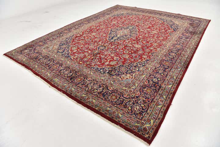9' 7 x 13' Hand Knotted Mashad Persian Wool Rug