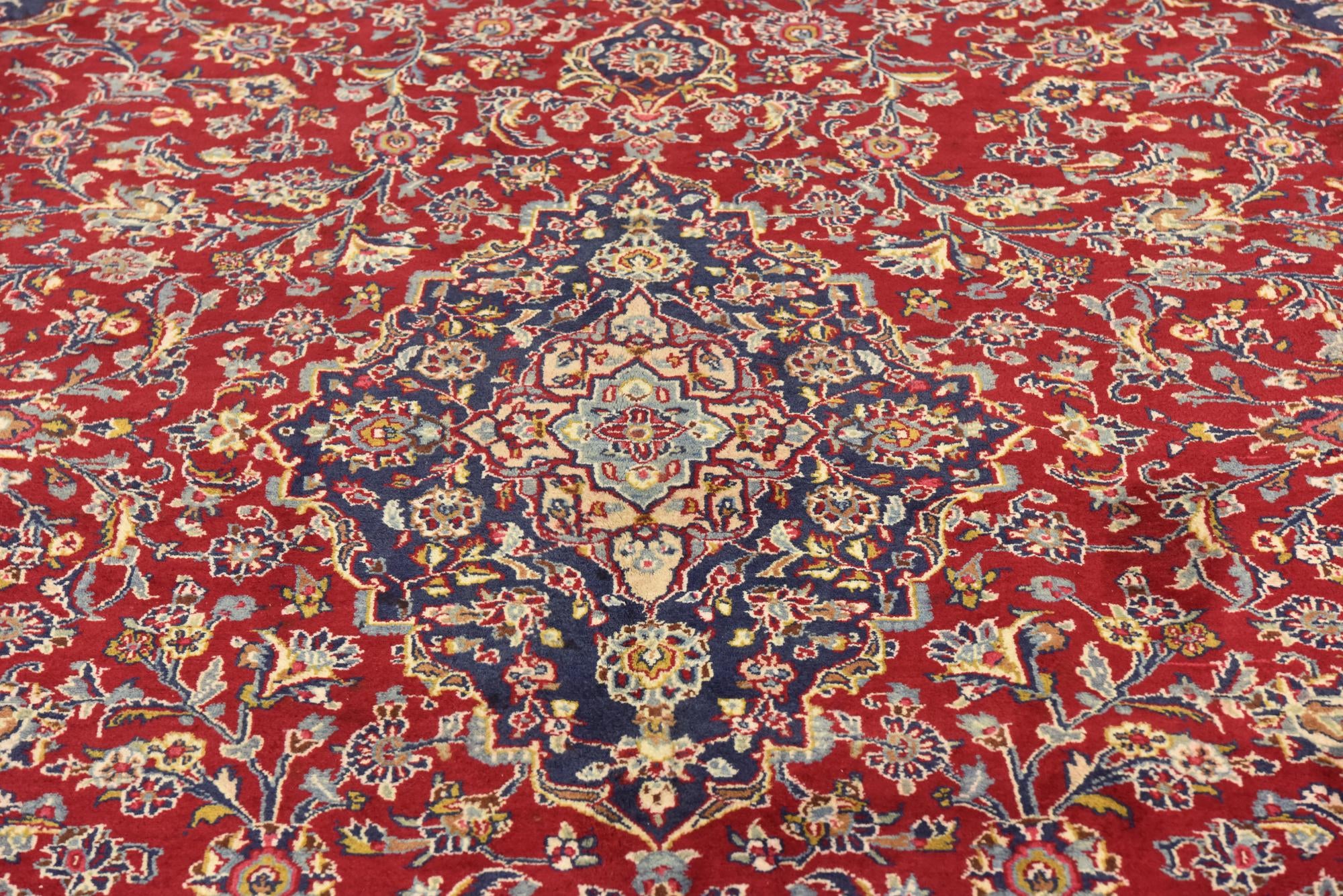 9' 7 x 13' Hand Knotted Mashad Persian Wool Rug