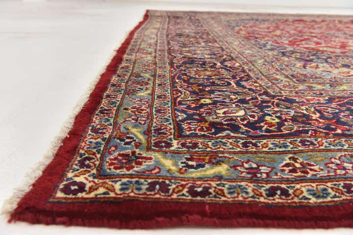 9' 7 x 13' Hand Knotted Mashad Persian Wool Rug