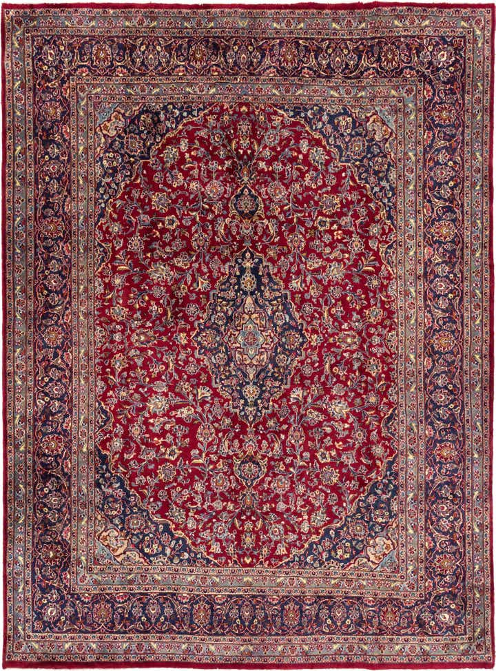 9' 7 x 13' Hand Knotted Mashad Persian Wool Rug