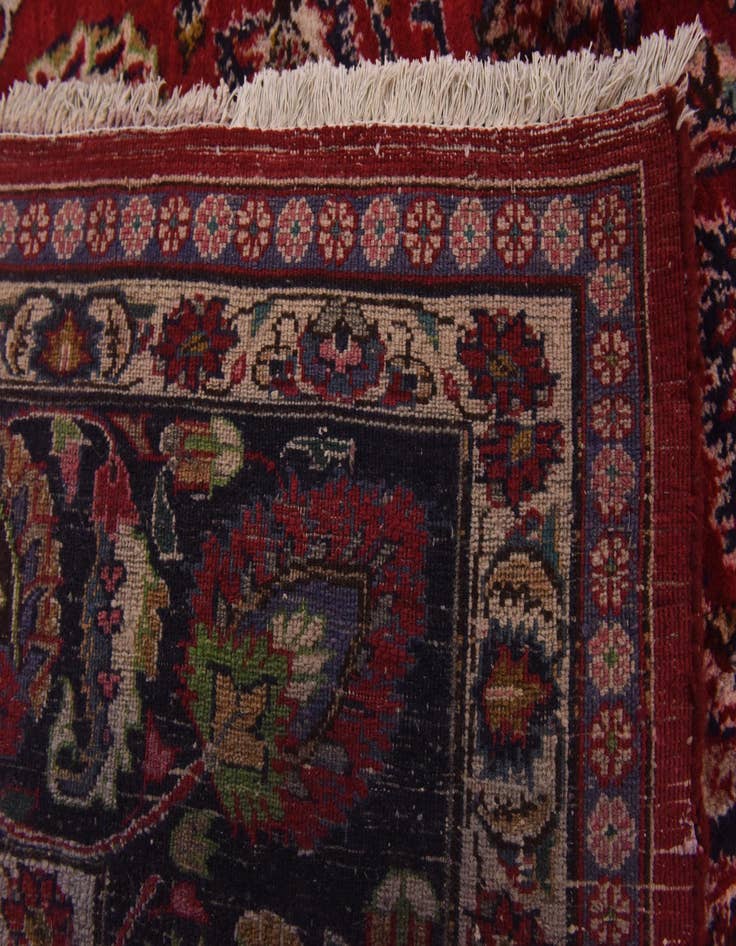 Detail image of 9' 4 x 13' Hand Knotted Mashad Persian Wool Rug