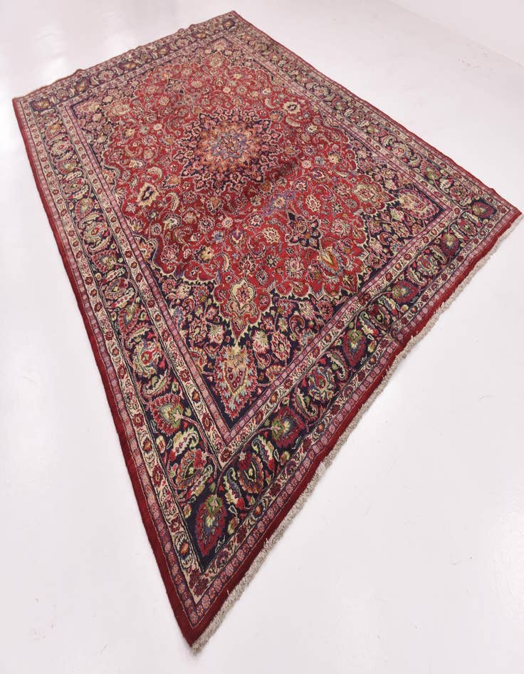 Detail image of 9' 4 x 13' Hand Knotted Mashad Persian Wool Rug