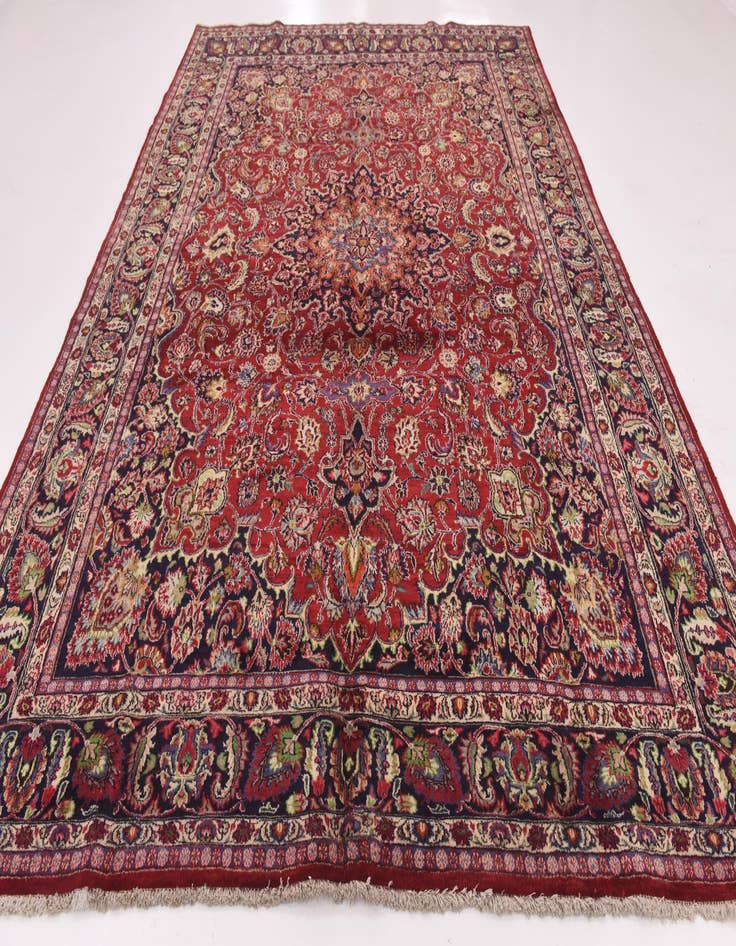 Detail image of 9' 4 x 13' Hand Knotted Mashad Persian Wool Rug