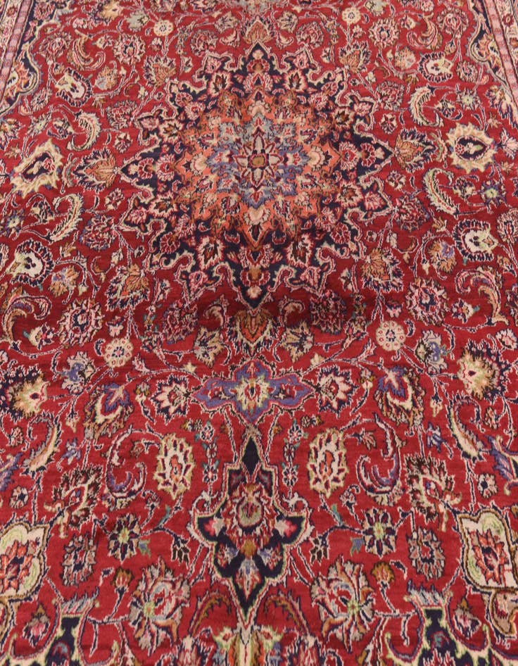 Detail image of 9' 4 x 13' Hand Knotted Mashad Persian Wool Rug