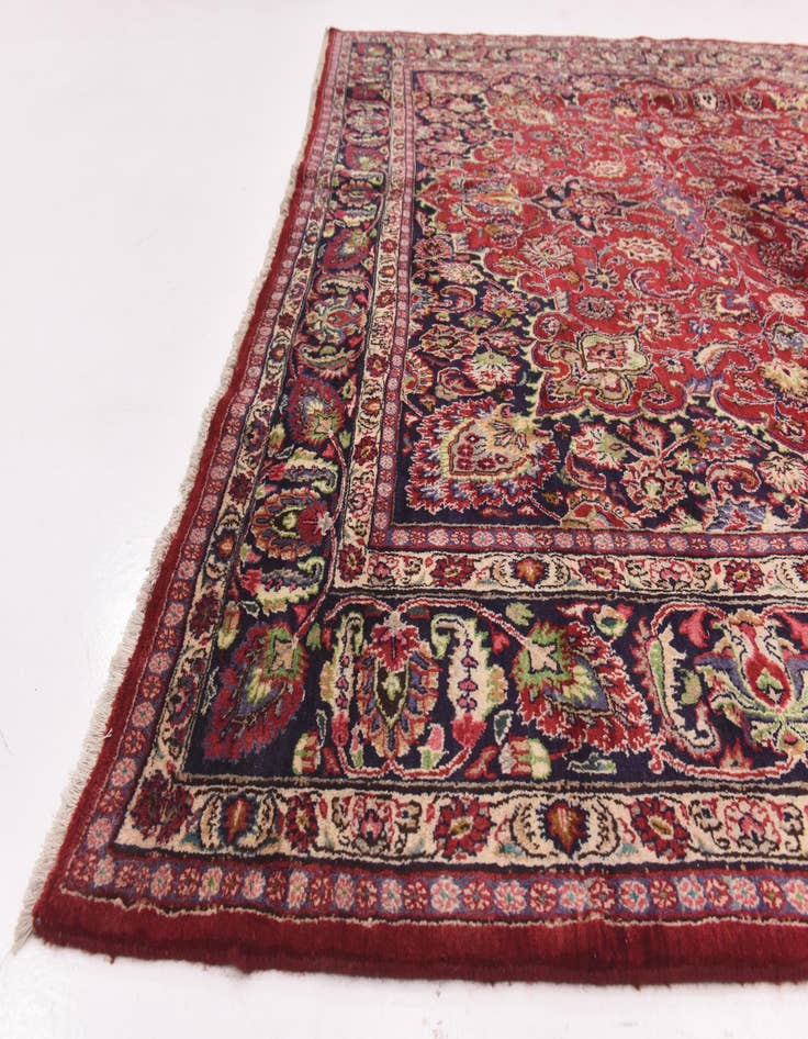 Detail image of 9' 4 x 13' Hand Knotted Mashad Persian Wool Rug