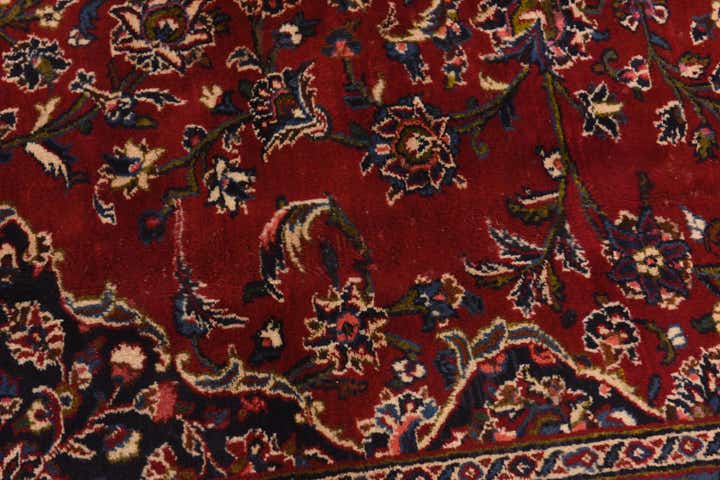 9' 8 x 12' 9 Hand Knotted Mashad Persian Wool Rug
