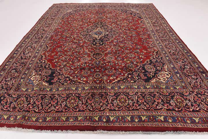 9' 8 x 12' 9 Hand Knotted Mashad Persian Wool Rug