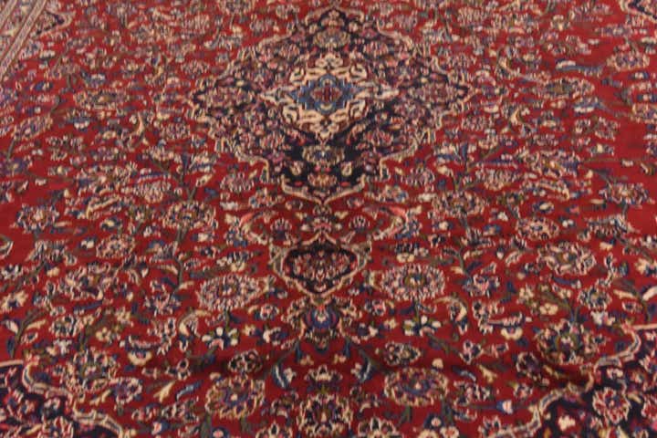 9' 8 x 12' 9 Hand Knotted Mashad Persian Wool Rug