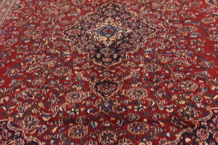 Detail image of 9' 8 x 12' 9 Hand Knotted Mashad Persian Wool Rug