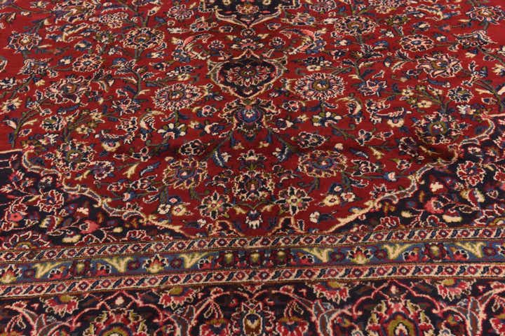 9' 8 x 12' 9 Hand Knotted Mashad Persian Wool Rug