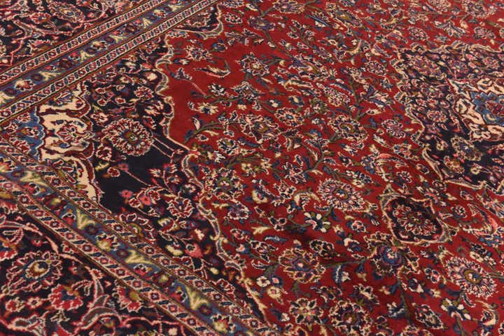 9' 8 x 12' 9 Hand Knotted Mashad Persian Wool Rug