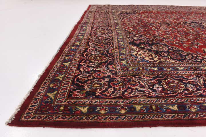9' 8 x 12' 9 Hand Knotted Mashad Persian Wool Rug