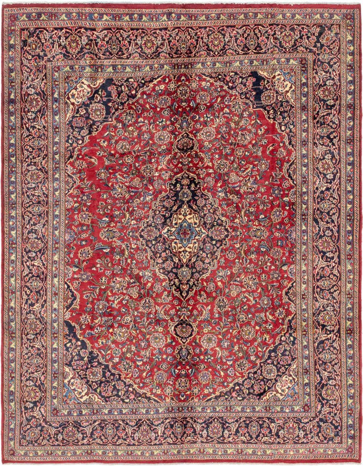 Detail image of 9' 8 x 12' 9 Hand Knotted Mashad Persian Wool Rug