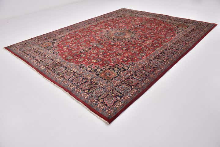9' 8 x 12' 8 Hand Knotted Mashad Persian Wool Rug