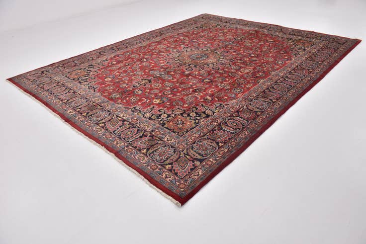 Detail image of 9' 8 x 12' 8 Hand Knotted Mashad Persian Wool Rug