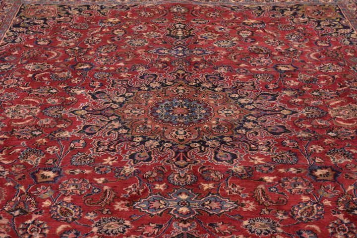 9' 8 x 12' 8 Hand Knotted Mashad Persian Wool Rug