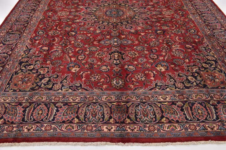 9' 8 x 12' 8 Hand Knotted Mashad Persian Wool Rug