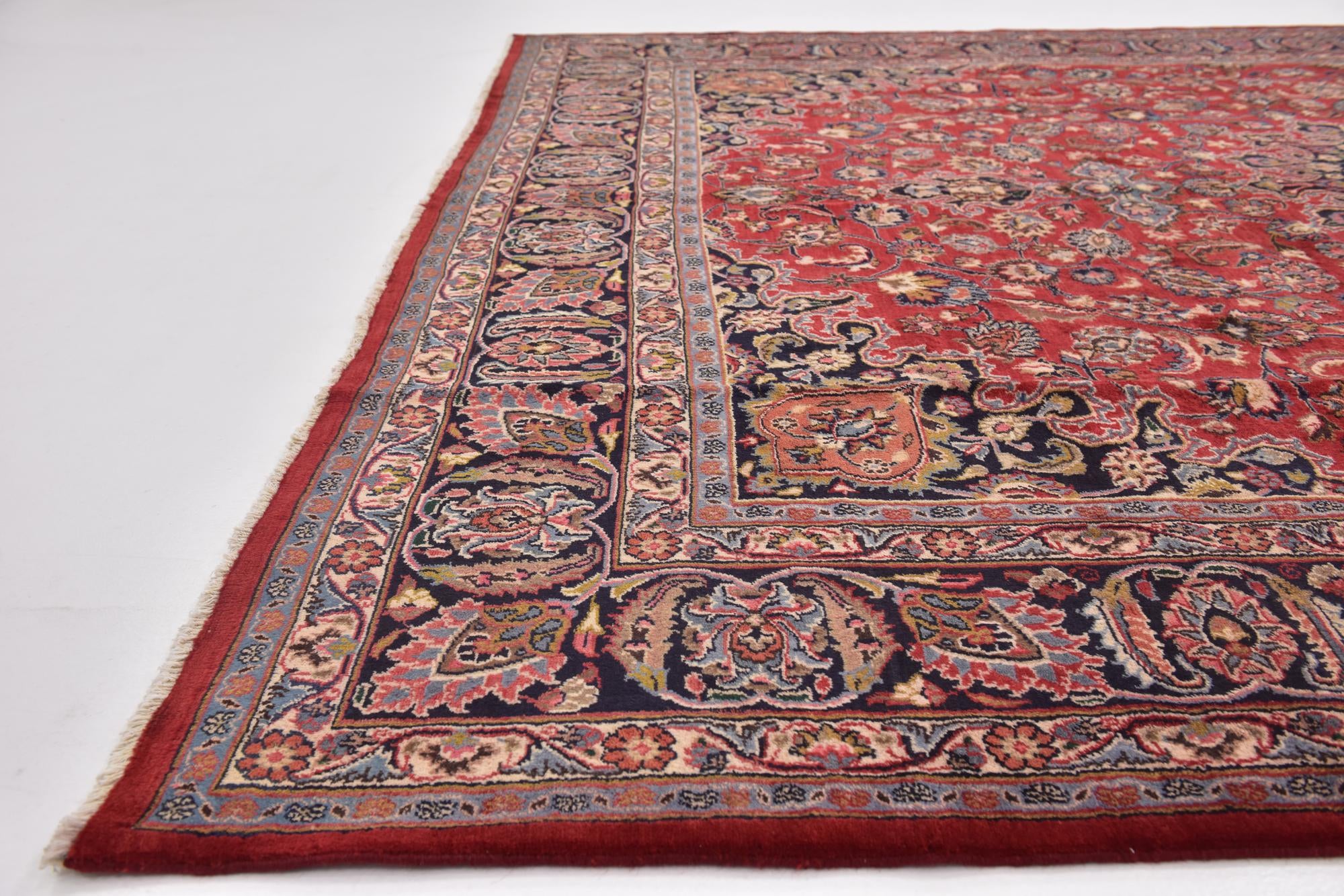 9' 8 x 12' 8 Hand Knotted Mashad Persian Wool Rug