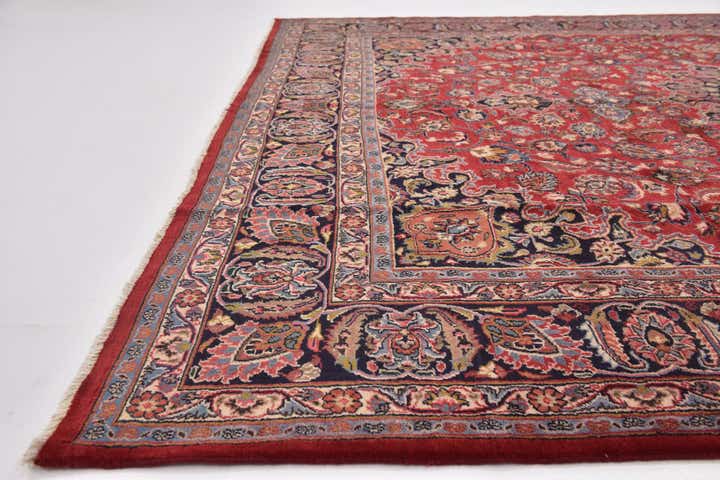 9' 8 x 12' 8 Hand Knotted Mashad Persian Wool Rug