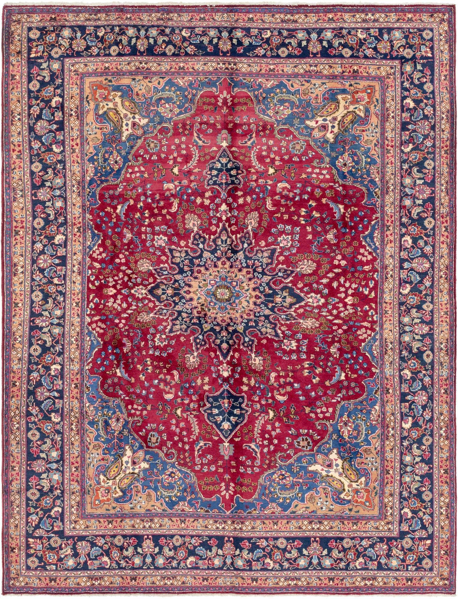9' 9 x 13' 9 Hand Knotted Mashad Persian Wool Rug