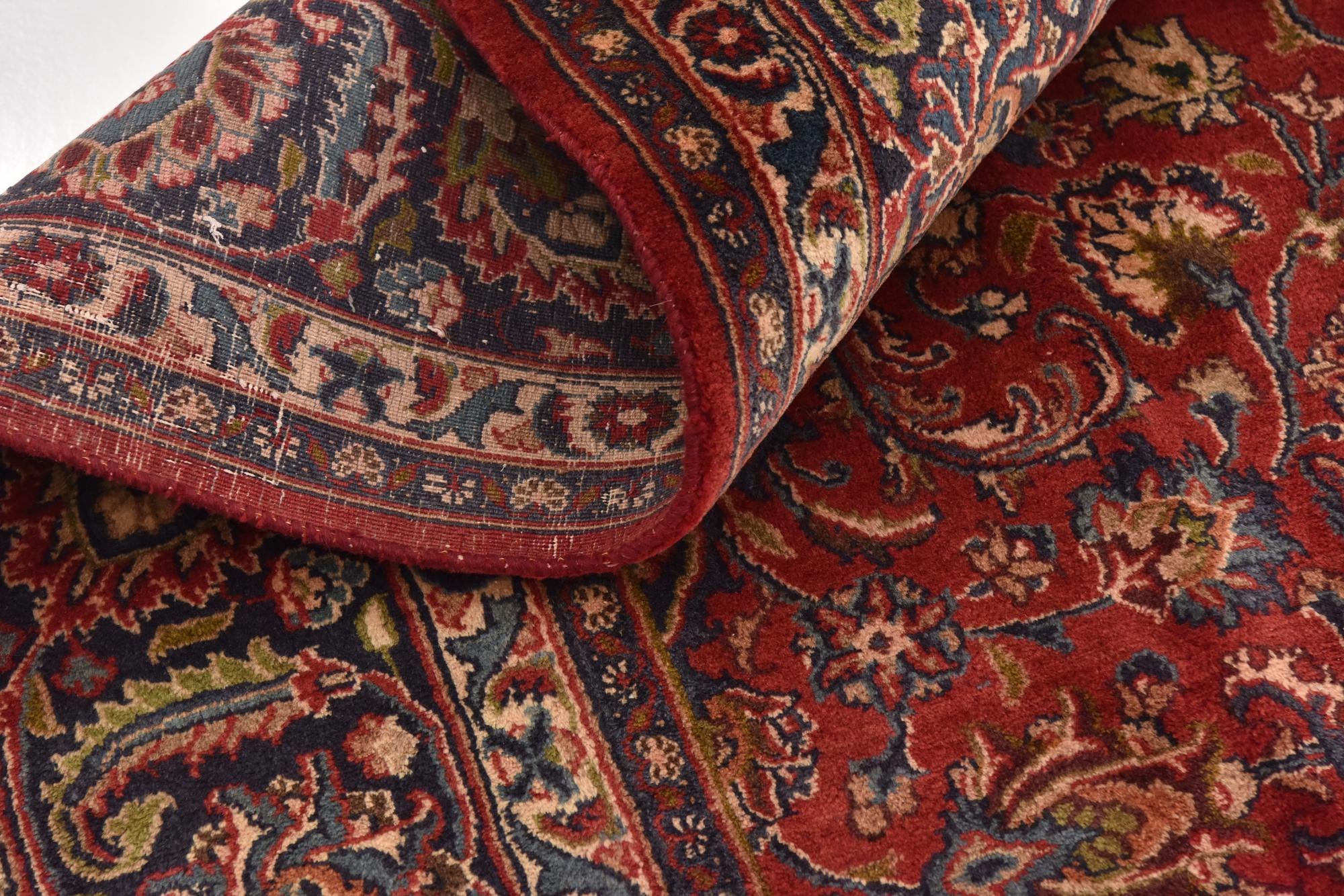9' 7 x 12' 9 Hand Knotted Mashad Persian Wool Rug