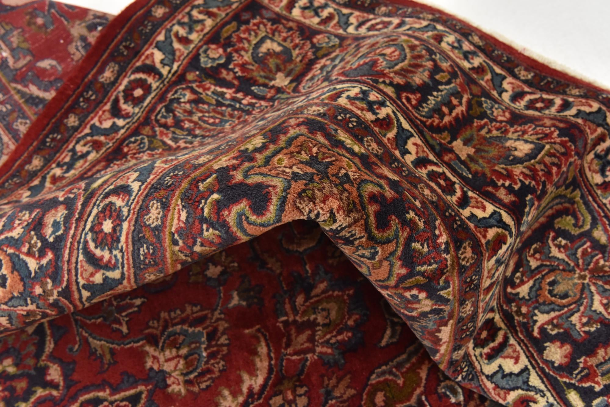 9' 7 x 12' 9 Hand Knotted Mashad Persian Wool Rug