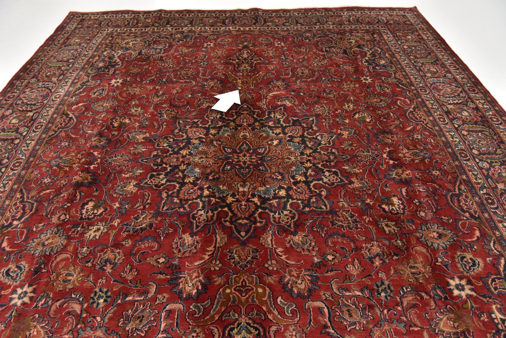 9' 7 x 12' 9 Hand Knotted Mashad Persian Wool Rug