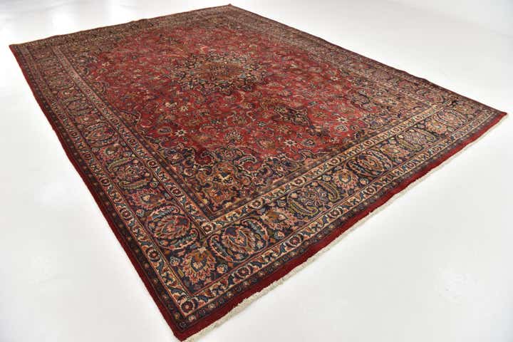 290cm x 390cm Handgeknüpft Mashad Persisch Wolle Teppich