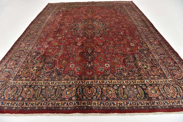 290cm x 390cm Handgeknüpft Mashad Persisch Wolle Teppich