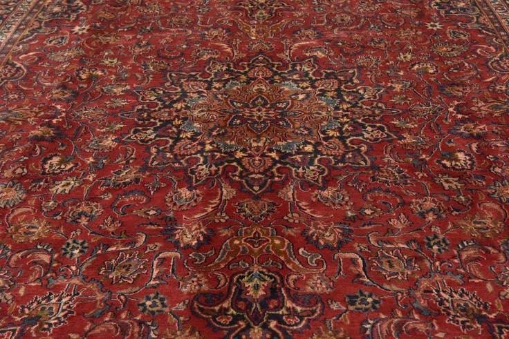 Detailansicht von 290cm x 390cm Handgeknüpft Mashad Persisch Wolle Teppich