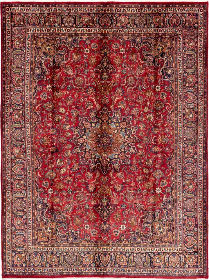 290cm x 390cm Handgeknüpft Mashad Persisch Wolle Teppich