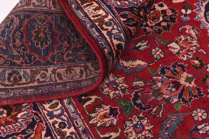 9' 9 x 12' 8 Hand Knotted Mashad Persian Wool Rug